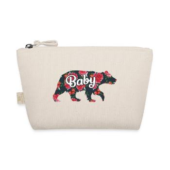 Baby Bear Family Matching with Roses - Organic Pouch - nature - Front
