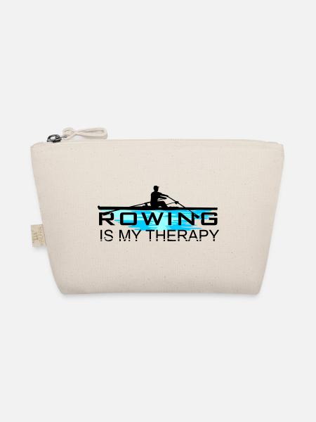 Rowing is my therapy, rowing, rowing - Organic Pouch - nature - Front