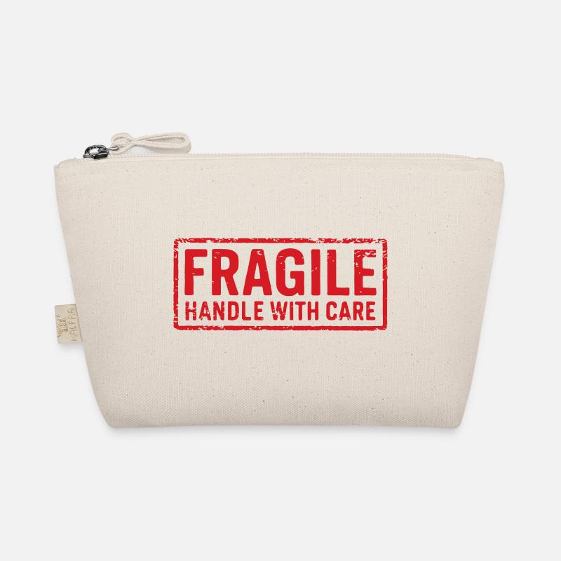 Zerbrechlicher Griff mit rotem Grunge-Stempel Bio-Täschchen