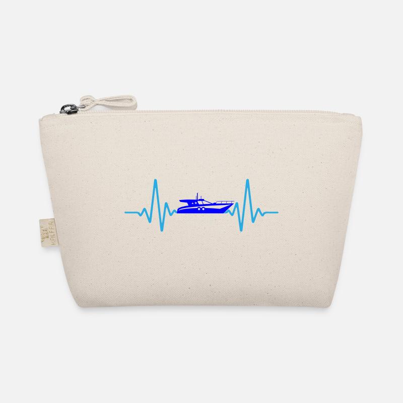 Herzschlag Boot Schiff | Farben änderbar Bio-Täschchen