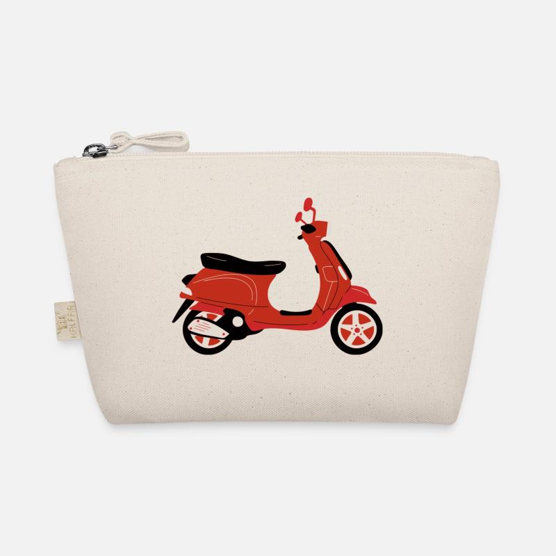 Rotes Motorrad - Bio-Täschchen - Natur