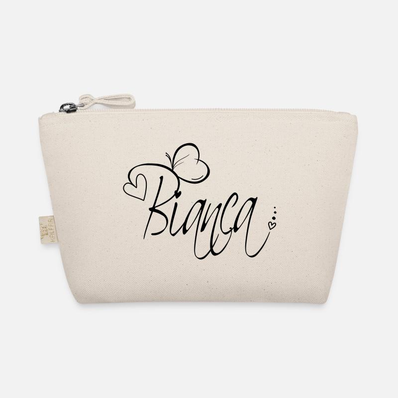 Bianca Name Vorname Mädchen Kalligrafie Dekor - Bio-Täschchen - Natur