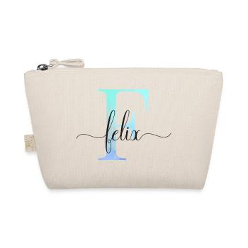 E| Monogramm | Name | Felix | Watercolor - Bio-Täschchen - Natur - Vorne