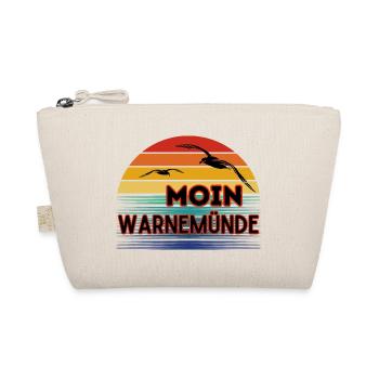 Moin Warnemünde mit Möwe im Retro Style - Bio-Täschchen - Natur - Vorne