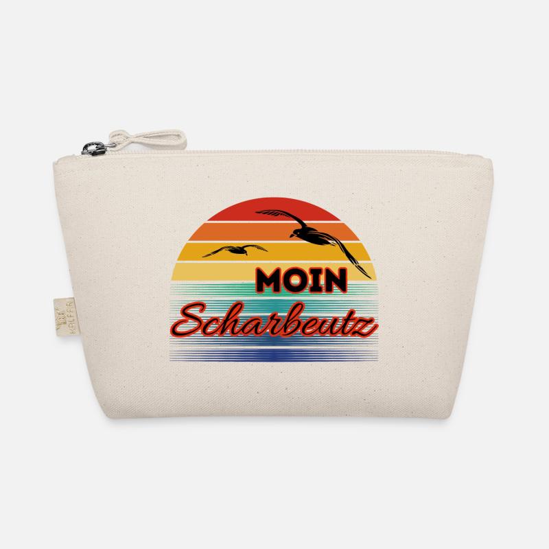 Moin Scharbeutz mit Möwe im Retro Style-Scharbeutz Bio-Täschchen