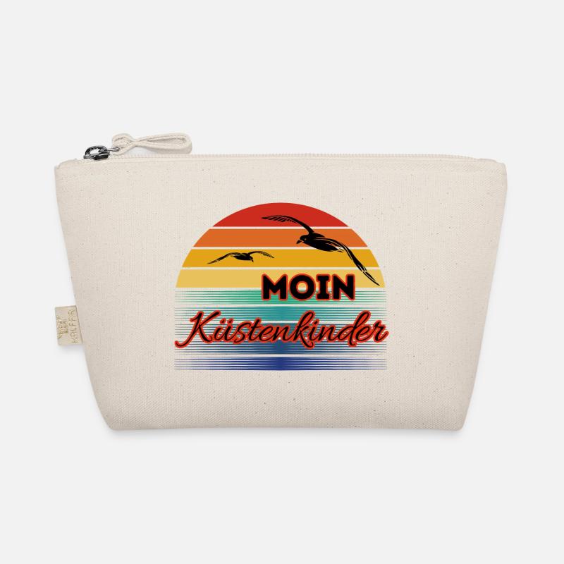 Moin Küstenkinder mit Möwe im Retro Style - Bio-Täschchen - Natur