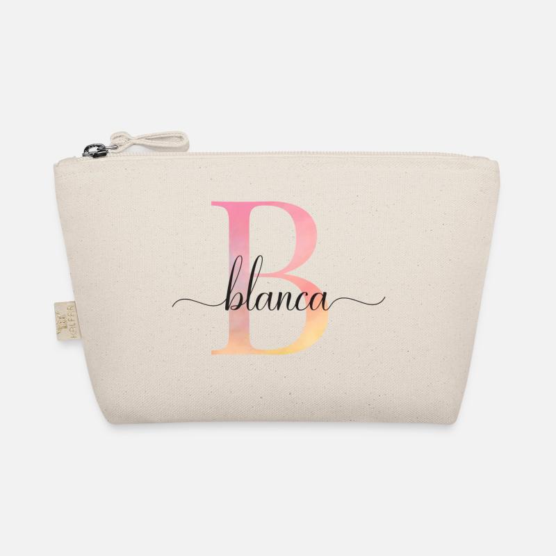B | Monogram | Name | BlancaWatercolor Organic Pouch