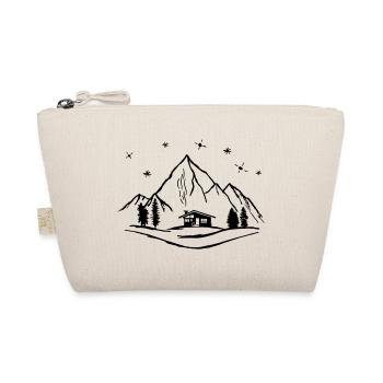Berge, Hütte und Wald mit Sternenhimmel - Bio-Täschchen - Natur - Vorne