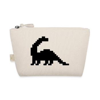 Dinosaur Brontosaurus Pixel - Organic Pouch - nature - Front