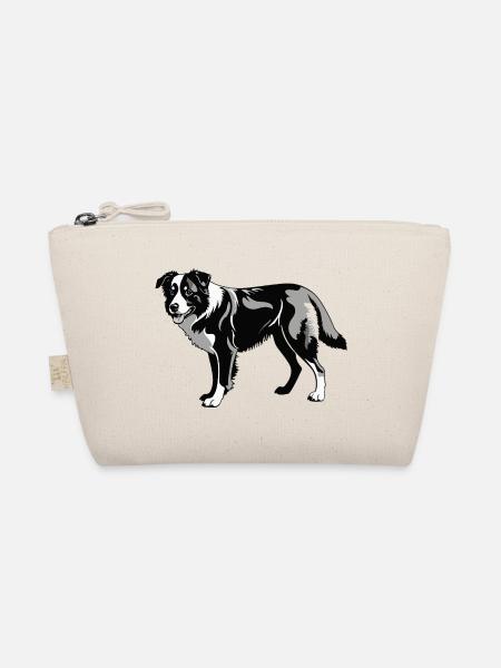 Border Collie - Pet Dog Design - Bio-Täschchen - Natur