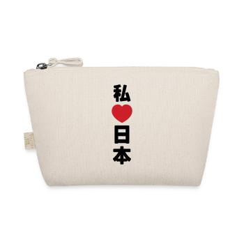 I Heart [Love] Japan 日本 [Nihon / Nippon] - Organic Pouch - nature - Front