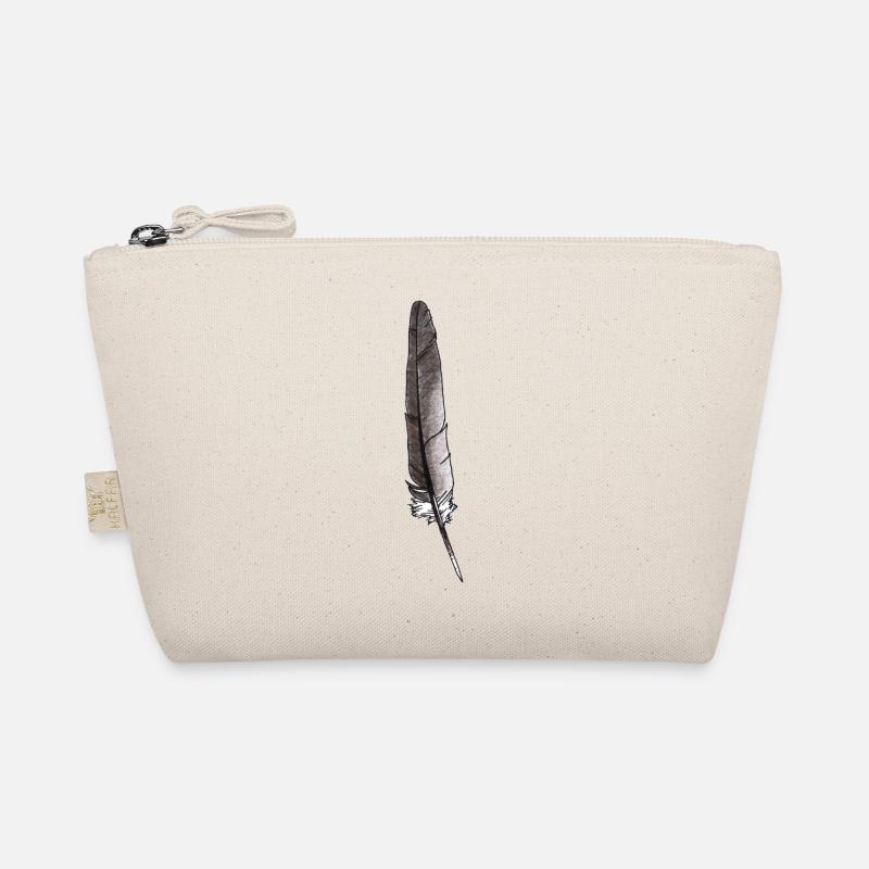 Feather Grey Hand-drawn (Pigeon) Organic Pouch