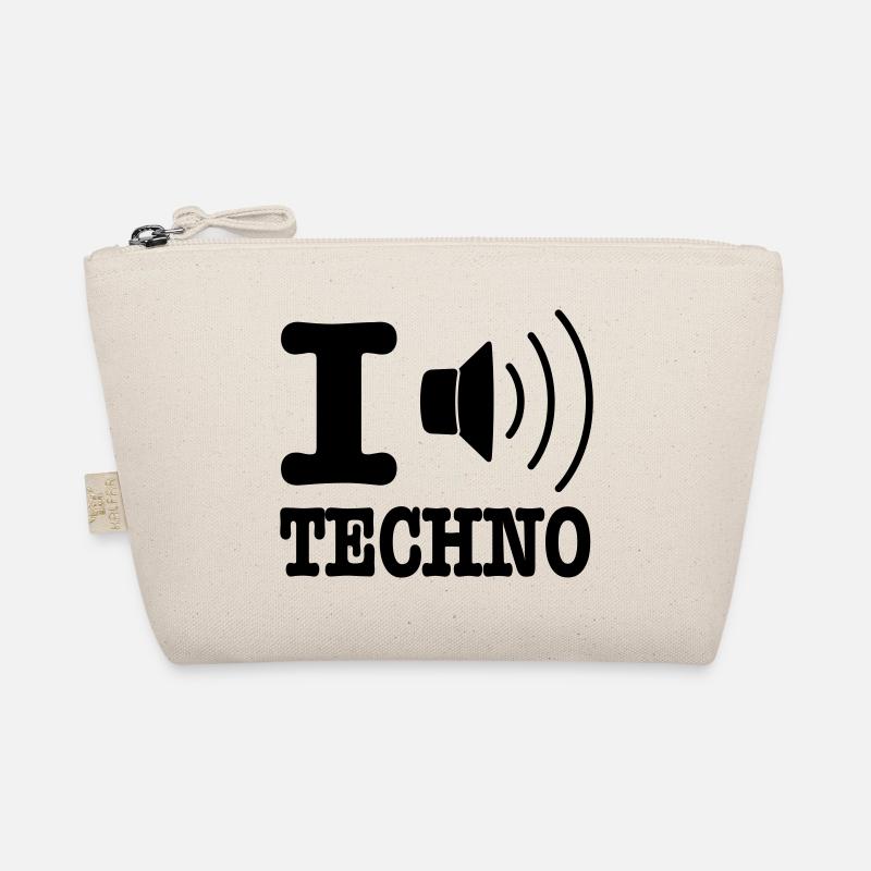 I love techno / I speaker techno Organic Pouch