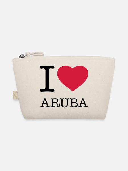 I LOVE ARUBA - Bio-Täschchen - Natur - Vorne