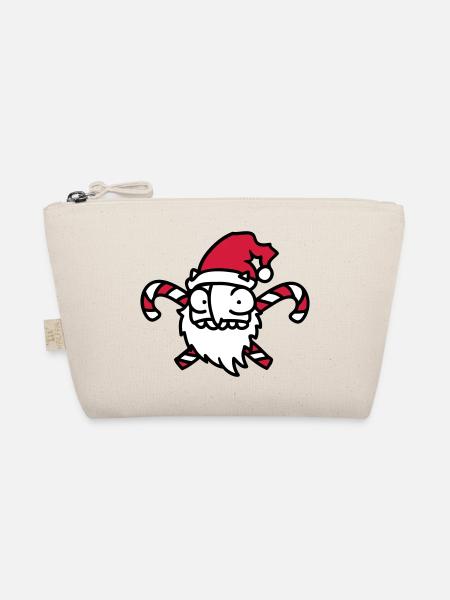Santa Claus Candy Cane 3 - Organic Pouch - nature - Front
