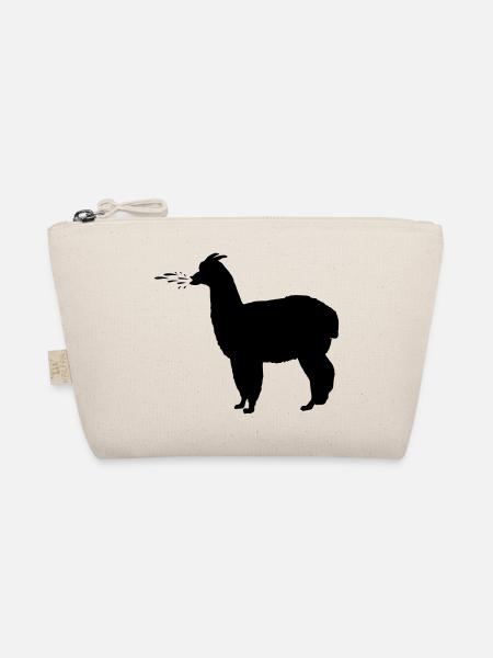 Alpaka spuckt - Lama spuckt - Bio-Täschchen - Natur