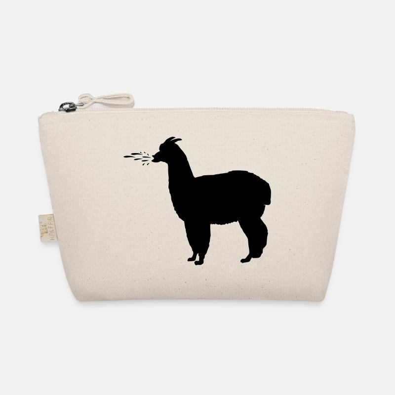 Alpaka spuckt - Lama spuckt - Bio-Täschchen - Natur