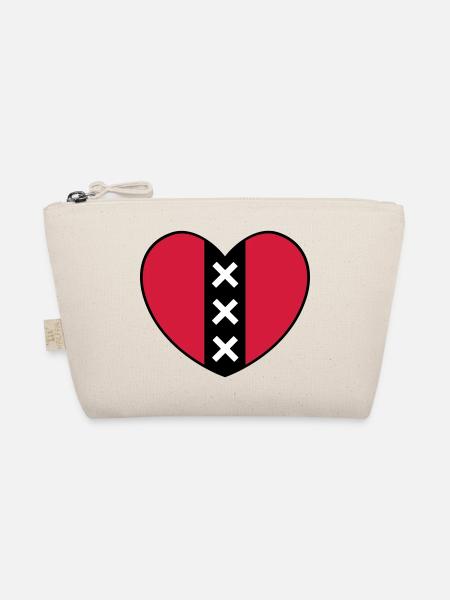 Heart with the symbol of the city of Amsterdam - Organic Pouch - nature - Front