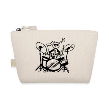 drums drummer drumming drumstick hase - Organic Pouch - nature - Front