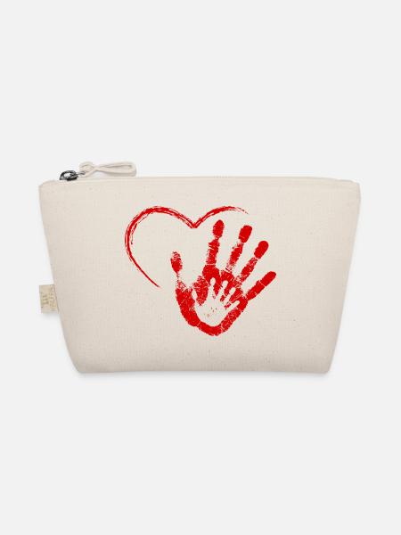 HAND IN HAND RED - Organic Pouch - nature - Front