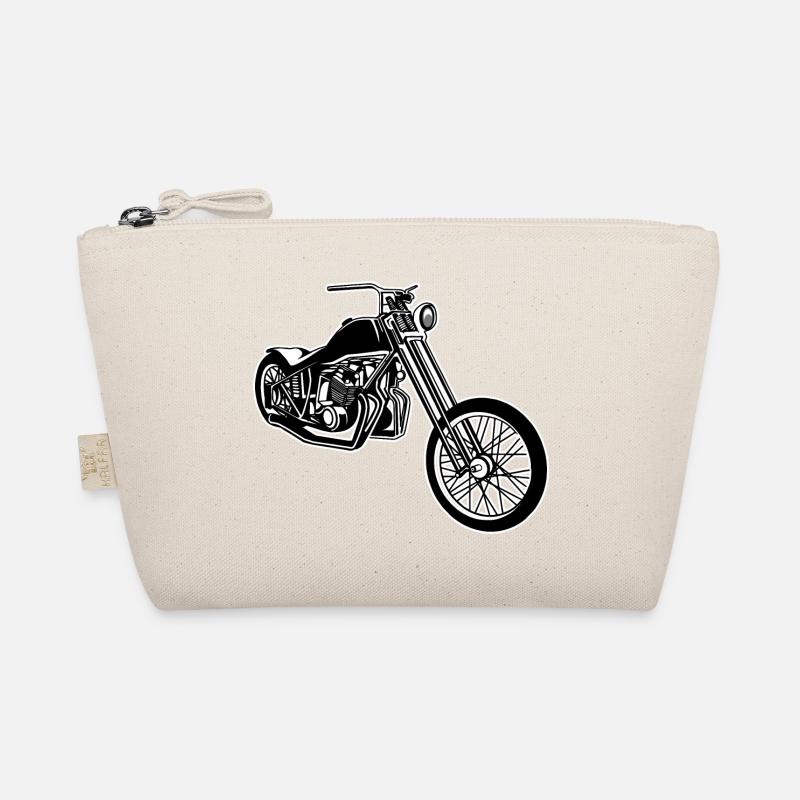 Chopper / Bobber Motorrad 01_schwarz weiß Bio-Täschchen
