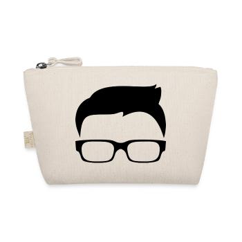 Nerd Hairstyle Glasses Gift - Organic Pouch - nature - Front