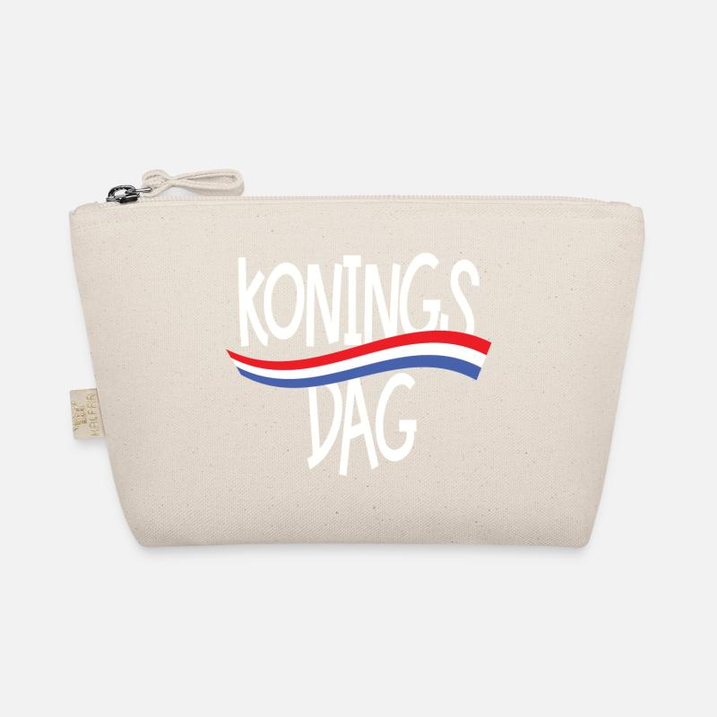 Königstag mit Flagge weiß Bio-Täschchen