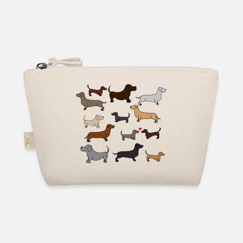 super cute dachshund, gift idea - Organic Pouch - nature