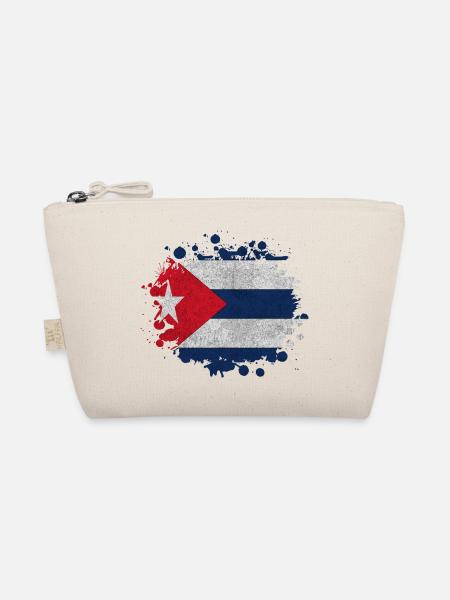 Kuba Klecks / Geschenk Havanna Flagge Karibik - Bio-Täschchen - Natur - Vorne