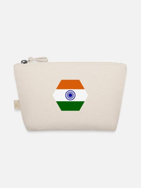 Indien Flagge - Bio-Täschchen - Natur - Vorne