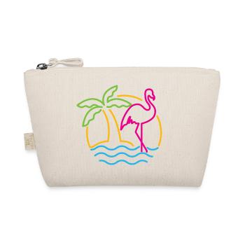 Signe au néon rétro Miami Pink Flamingo Summer - Trousse biologique - nature - Devant