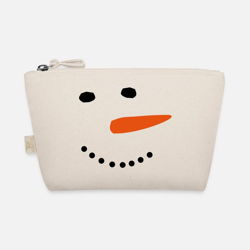 Schneemann Schnee Winter Weihnachten - Bio-Täschchen - Natur