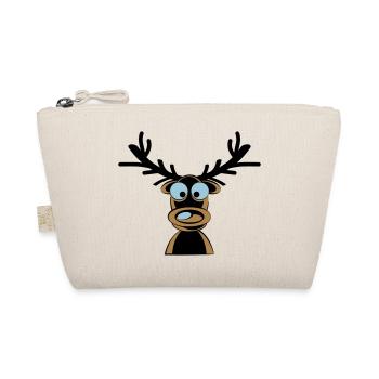 Rudolf the Reindeer Cartoon Motif - Organic Pouch - nature - Front