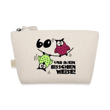 Birthday 60 and still going way Owls - Organic Pouch - nature - Front