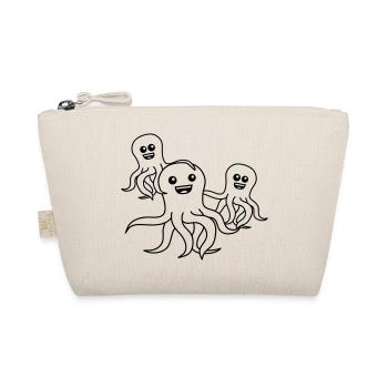 Cute Octopus Family - Organic Pouch - nature - Front