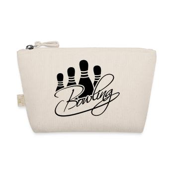 Bowling Pins Text Logo Design - Organic Pouch - nature - Front