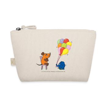 Maus und Elefant mit Ballons - Bio-Täschchen - Natur - Vorne