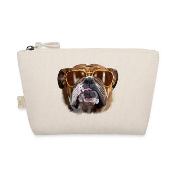 Bulldog mit Sonnenbrille - Bio-Täschchen - Natur - Vorne