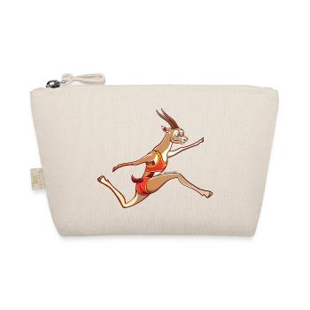Slender Gazelle Performing a Long Jump - Organic Pouch - nature - Front