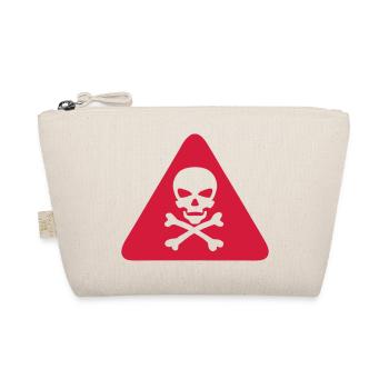 skull danger triangle panel 280) - Organic Pouch - nature - Front