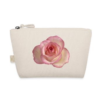 Pink / white rose - Organic Pouch - nature - Front
