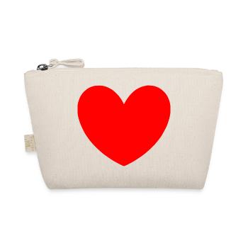 Red Heart Bow Gift Gift Idea Couples - Organic Pouch - nature - Front