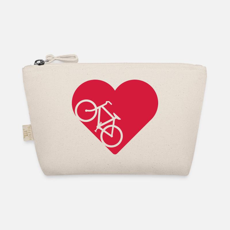 Herz Fahrrad - Bio-Täschchen - Natur