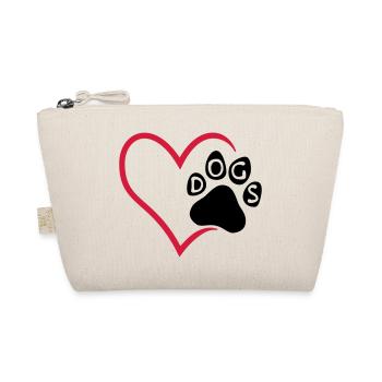 Patte de chien dans le coeur - j'aime les chiens - Trousse biologique - nature - Devant