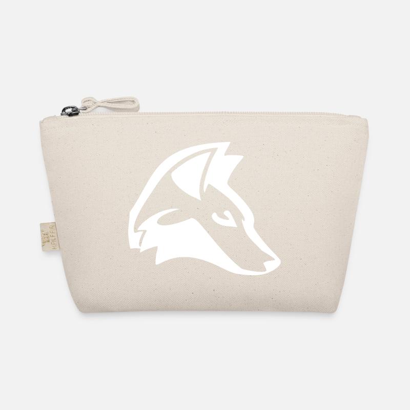 Fuchskopf, Weiße Silhouette Design, Tierdesign - Bio-Täschchen - Natur