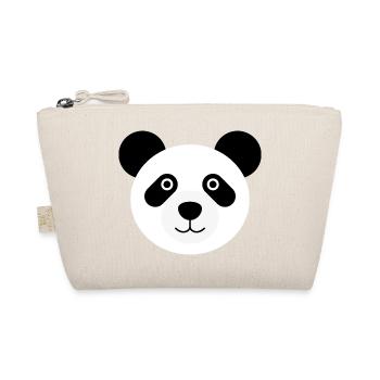 Panda head panda bear - Organic Pouch - nature - Front