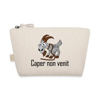 Billy goat with leash and black writing - Organic Pouch - nature - Front