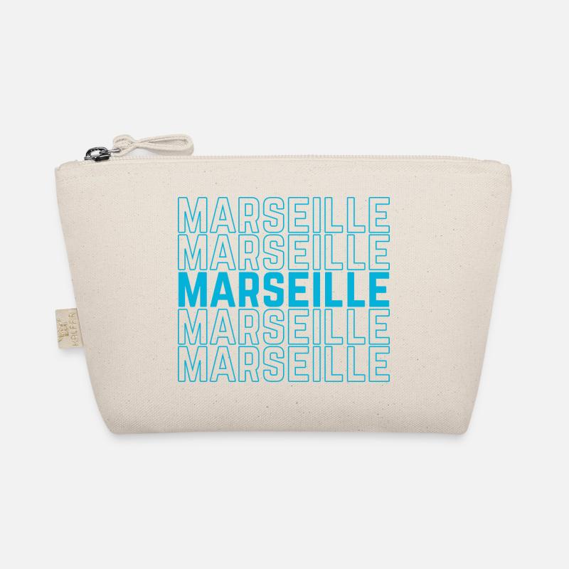 Marseille Outlined Repeat Neon Blue Organic Pouch
