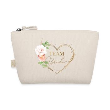 Team Bride Floral Heart personnalisable - Trousse biologique - nature - Devant