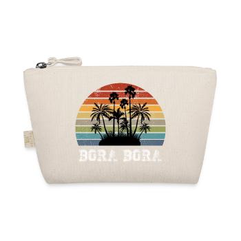 Bora Bora vintage design with palm trees / gift - Organic Pouch - nature - Front